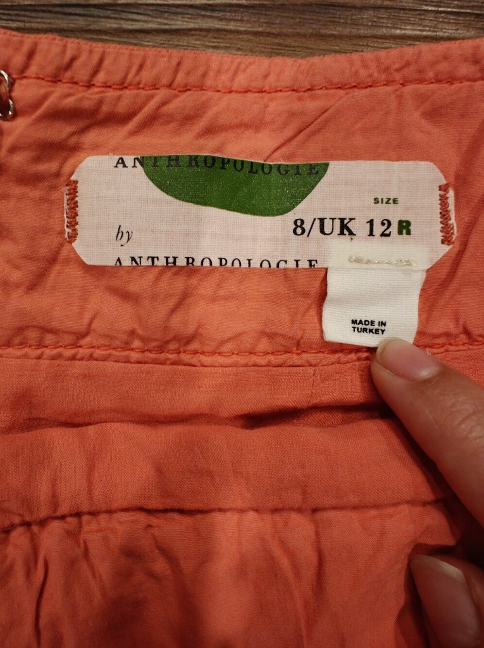 Anthropologie Coral Mini Skirt with Flap Pockets - Picture 2 of 7